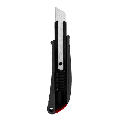 Black 18mm Drywall Utility Knife With Auto Lock And Anti-Slip Design