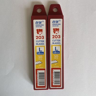 Heavy Duty 18mm Knife Blades Snap Cutter Blade 60 Degrees Angle 0.5mm Thickness