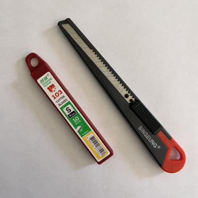 0.38mm Thick 9mm Cutter Retractable Safety Blade High Carbon Steel Refill Blades for Wrapping